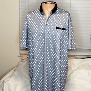 NWOT St. Lynn pour hommer 100% cotton short sleeve shirt Sz XL BEAUTIFUL detail